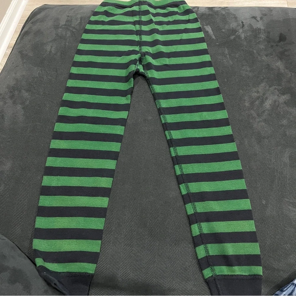 Hanna Andersson Kids Striped Green & Black Lounge Bottoms